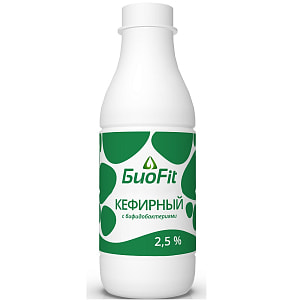 Продукт кисломолочный БиоFit 2,5% кефирный с бифидобакт 480г пэт