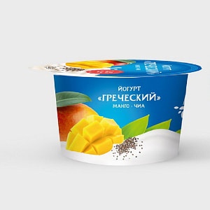 Йогурт Греческий 3,4% манго-чиа 200г п/п стакан Мозырские молочные продукты