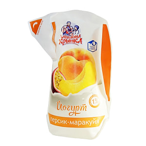 Йогурт фруктовый жир. 1% "Персик-маракуйя"лин пак вес 800г Бабушкина крынка