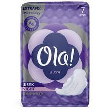 Ola! ULTRA NIGHT прокладки ультратонкие Шелк Ионы серебра уп.7