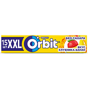 Жевательная резинка ORBIT XXL Клубника-Банан без сахара вес 20,4 г